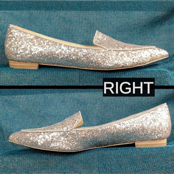 Sole Society Cammila Silver Glitter Flats Size 7 - Picture 3 of 12